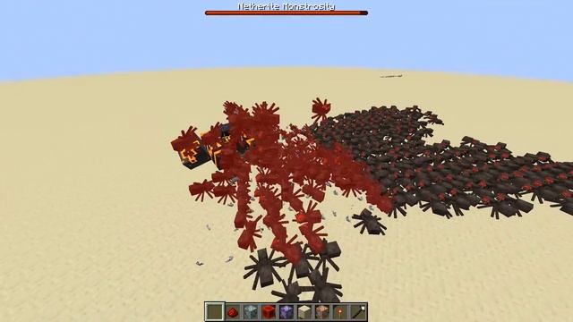 NETHERITE MONSTROSITY Vs Minecraft Mobs X1000 - Netherite Monstrosity Vs Mobs Army