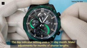 How to set time,date & stopwatch on Casio Edifice EFR-571DC.TrendWatchLab.