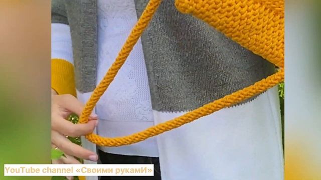 Презентация. Летняя сумочка крючком из полиэфирного шнура. смотреть онлайн