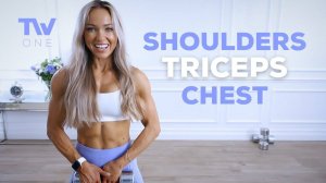 Caroline Girvan - SHOULDERS, CHEST & TRICEPS Workout - Dumbbells | Tempo Week Day 1