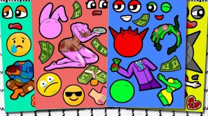 Incredibox Sprunki, но НИЩИЙ против МАГНАТА С МОДОМ | КНИГА С БУМАЖНЫМИ НАКЛЕЙКАМ