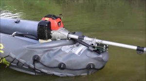 Лодочный мотор самоделка из садового триммера для надувной лодки Лайфхак для рыбалки