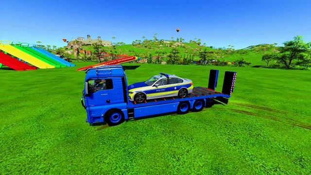 TRANSPORTING AUDI POLICE WITH MAN TRUCKS | DEFENDER, BMW, RANG ROVER, CHEVROLET, ! FS22 смотреть онлайн