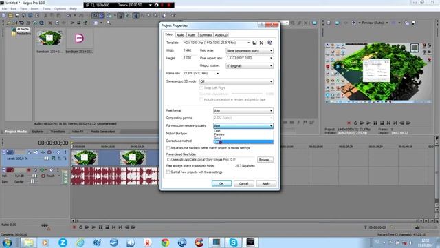 Как сделать видео в FullHD в Vegas Pro 10 смотреть онлайн