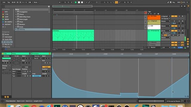 Ableton Live - Динамика нот, автоматизация velocity. смотреть онлайн