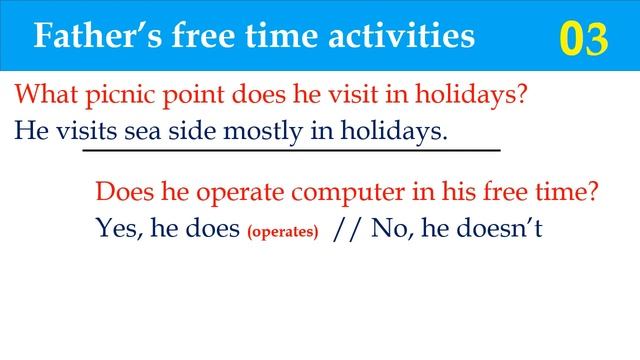 Father's free time activities | Questions and Answers | Improve you English Speaking Power easily. смотреть онлайн