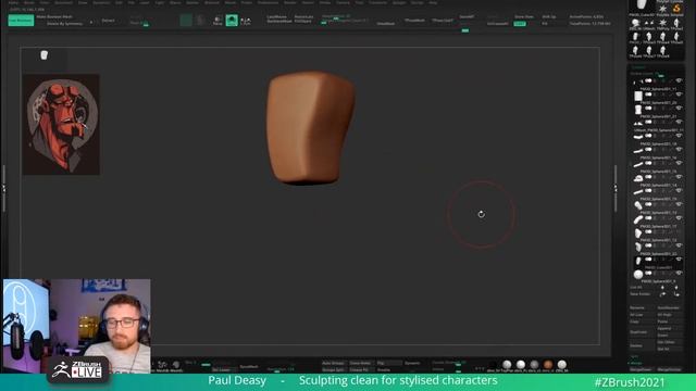 Create a Stylized Hellboy #withme! Sculpting Easy-Peasy with Paul Deasy - ZBrush 2021.6 смотреть онлайн