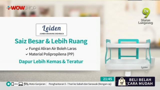 LIVE / 15:00 / 5 FEB 19 / TV9 / LEIDEN JUMBO MULTIPURPOSE DRAINING DISH RACK/ AMEERA & DIANA / P324 смотреть онлайн