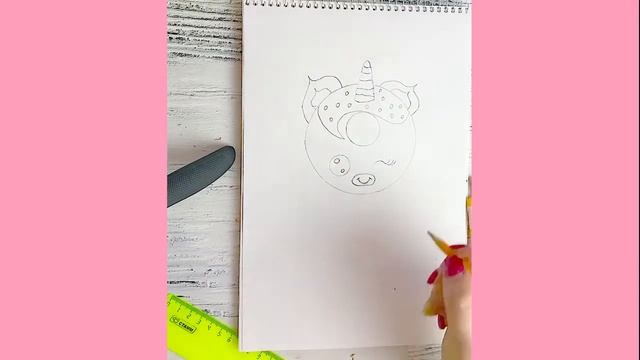 Рисуем просто Пончик Единорожка в Кавайном Стиле