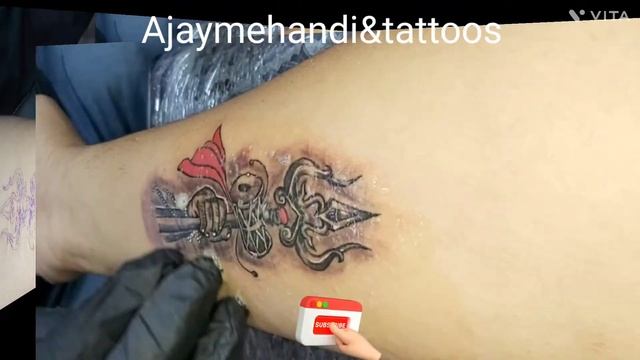 trishul tattoo on scar #delhitattoo @ajaymehanditattoos смотреть онлайн