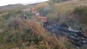 Трактор Беларус вытащил трактор т40 и т16