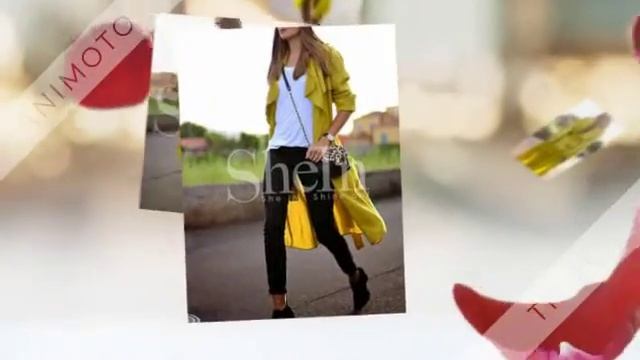 Yellow Long Sleeve Pockets Trench Coat SheInSheinside смотреть онлайн
