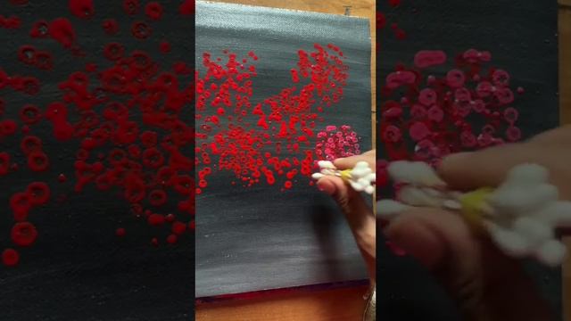 Red cherry tree simple acrylic painting using ear buds #simple #easyacrylicpaintingforbeginners смотреть онлайн