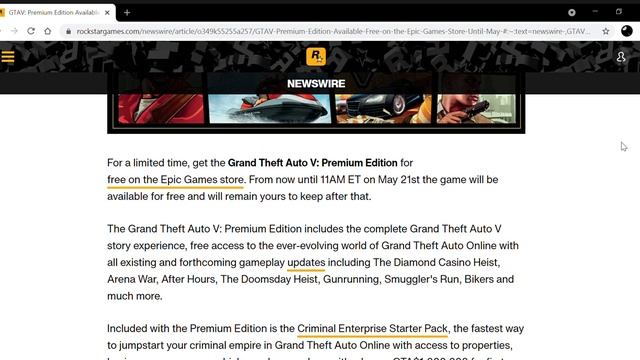 GTAV Premium Edition Available Free on the Epic Games Store ON May 21t смотреть онлайн