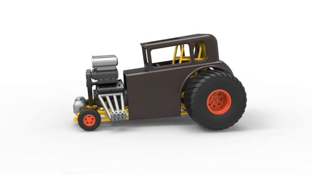 3D printable Mini Rod pulling tractor 5 Scale 1:25 3D model view смотреть онлайн