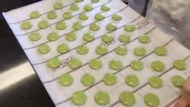How To Make Macarons Green Tea【抹茶マカロン作り方】〜生地の絞り〜
