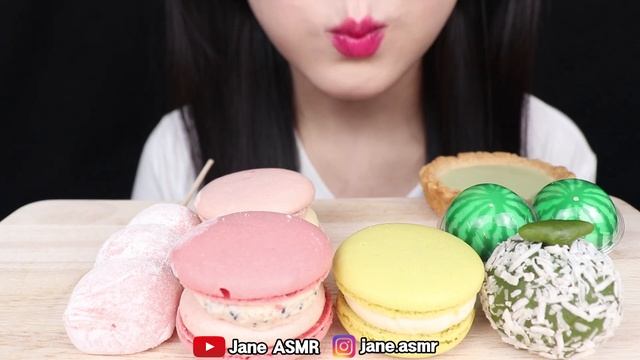 ASMR PINK FOODS, GREEN DESSERT 핑크 푸드, 그린 디저트 먹방 EATING SOUNDS