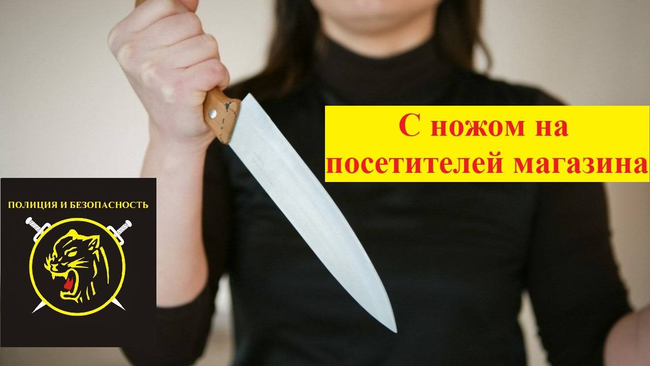 В Подмосковье девушка с ножом набросилась на посетителей магазина.