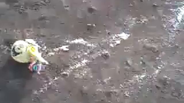 лопаем шарик с мукой