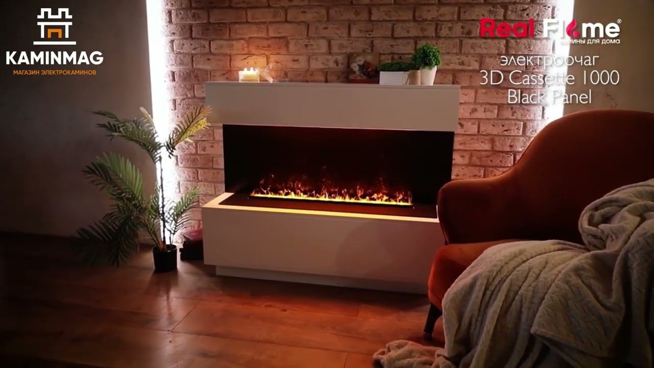 Видеообзор электроочага Cassette 1000 3D Black Panel смотреть онлайн