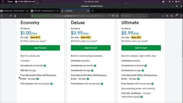 GODADDY PROMO CODE 87% OFF 🤑 FREE DOMAIN 💸 $1 HOSTING 💰 2019 смотреть онлайн