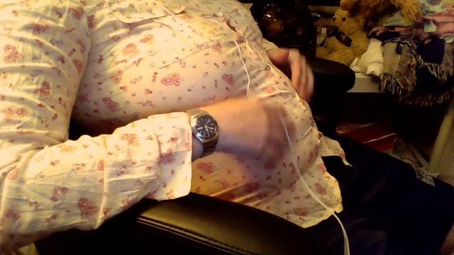 Big Air Belly Inflation In Tight Button Up!