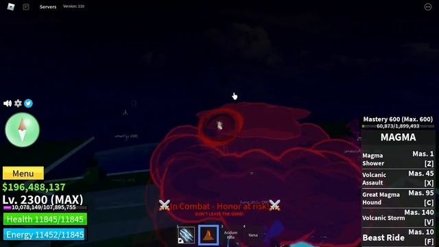 Magma Bounty Hunting - Bloxfruit (Magma Fruit + Electric Claw + Yama = Op Magma Combo) Fast Combo