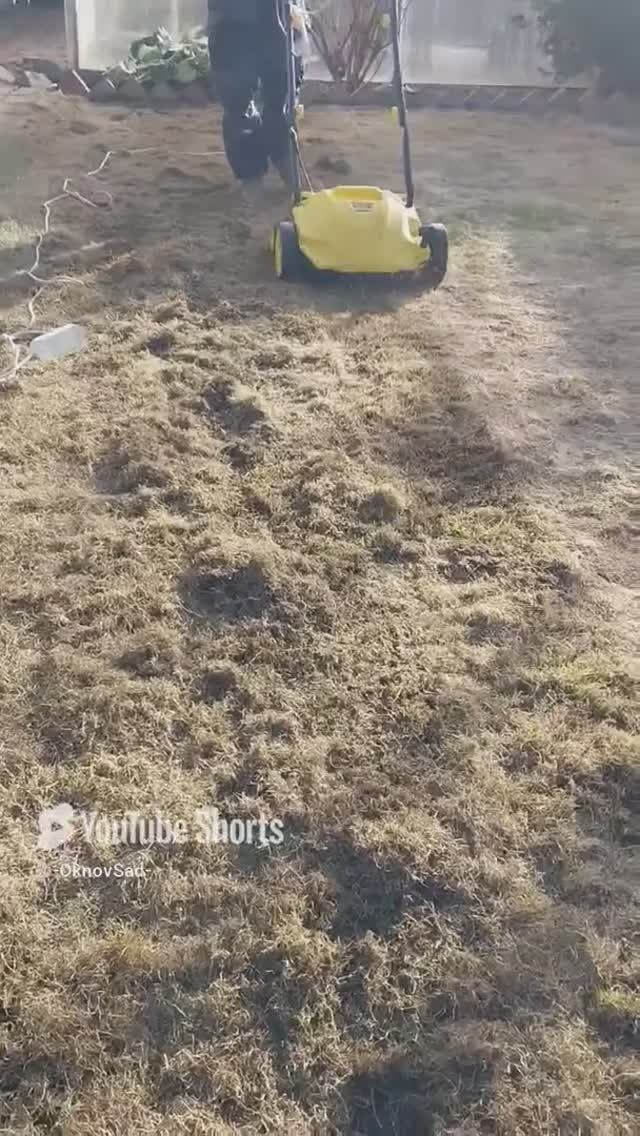 Аэрация Скарификация  Газона. #домашнийвлог  #садовыйинструмент #газон #газонокосилка #сад