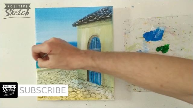 Greek Seascape / Acrylic Painting / Greece Painting