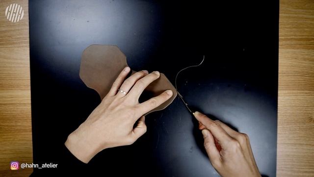 [Leather Craft] No-stitch Minimalist Wallet / ASMR Working Sound / PDF Pattern
