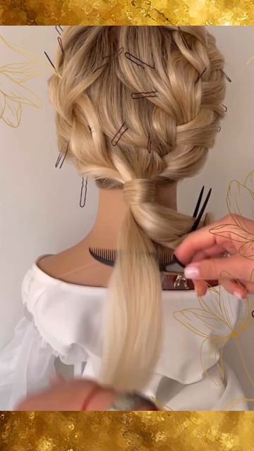 Голливудский Хвост с Косами и Накладными Прядями | Свадебная и Вечерняя Прическа смотреть онлайн