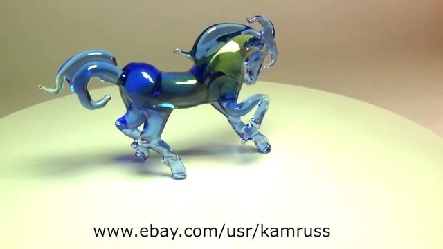 Blown Glass Murano Toy Blue HORSE Dollhouse Figurine Miniature Lampwork STALLION смотреть онлайн