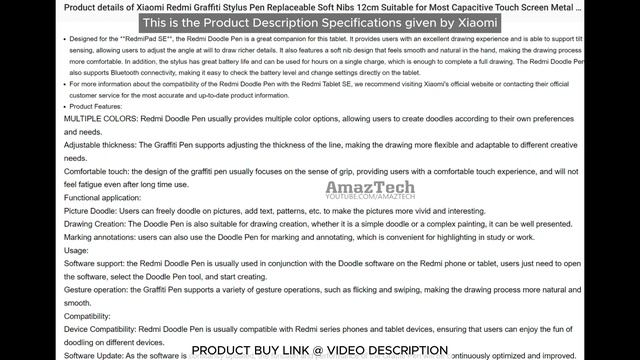 Redmi Stylus - Official & Affordable Pencil For Redmi Pad & SE | Graffiti Doodle | Xiaomi Smart Pen