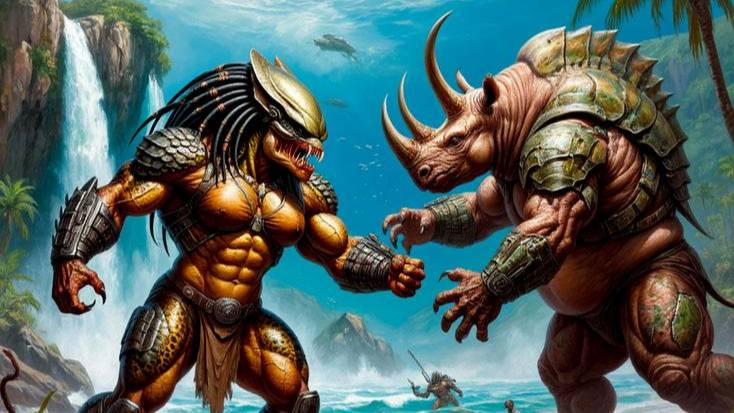 Хищники против носорогов - Alexander Nakarada - Battle of the creek