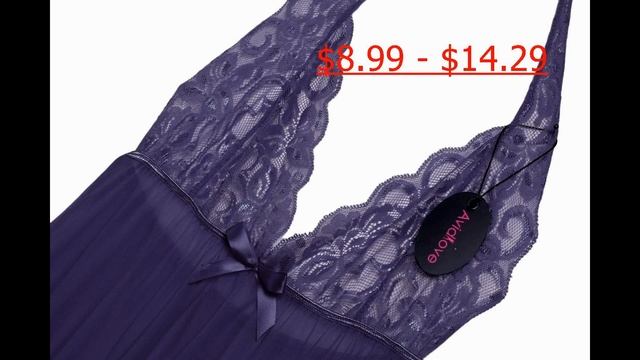 Avidlove Women Lingerie Halter Babydoll Dress Lace Sleepwear Mini Nightwear Purple (FBA) M смотреть онлайн