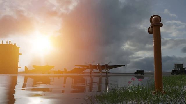 Mosquito DH98 Early Morning Airfield Operations - Blender 3.2 смотреть онлайн