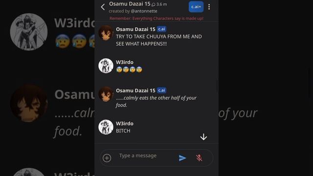 😰i Have No Words| Dazai Osamu | Bungou Stray Dogs| Character A.I