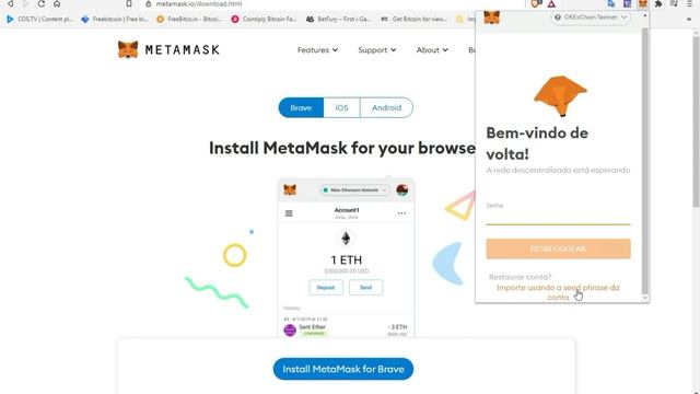 Configurando carteira Metamask - Binance Smart Chain e OkexChain Testnet смотреть онлайн