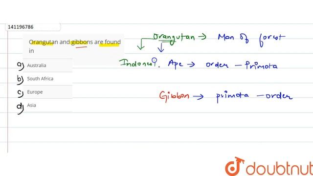 Orangutan And Gibbons Are Found In  | 12 | EVOLUTION OF HUMAN | BIOLOGY | ARIHANT NEET | Doubtnu...