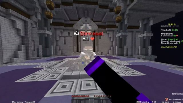 Reverse knockback demonstration Hypixel Sumo Duels смотреть онлайн