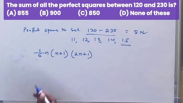 The Sum Of All The Perfect Squares Between 120 And 230 Is?