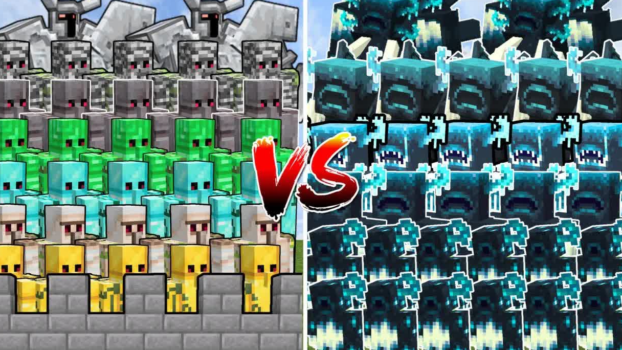 АРМИЯ СТРАЖЕЙ против ЗАМКА ГОЛЕМОВ | Майнкрафт битва мобов смотреть онлайн