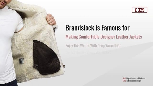 Brandslock Mens Leather WW2 Aviator Pilot Shearling Bomber Jacket смотреть онлайн