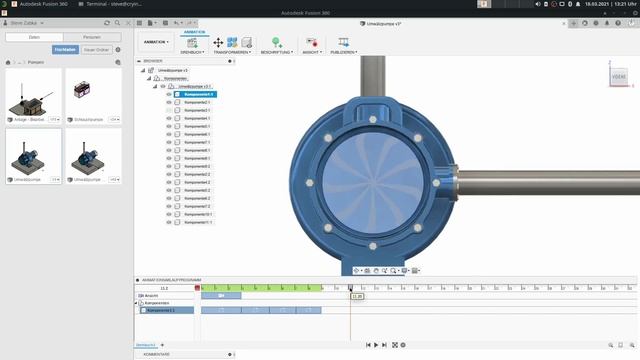 Wasserpumpe animieren mithilfe von Autodesk Fusion 360 (Linux) – [DE] смотреть онлайн