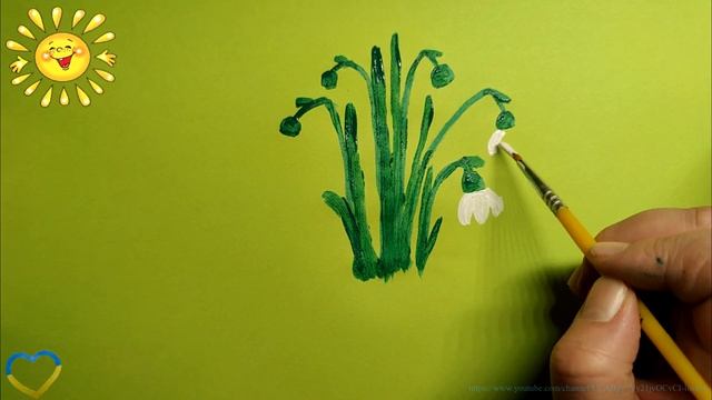 Як намалювати простий малюнок /ПІДСНІЖНИКИ ФАРБАМИ/ВЕСНА/simple drawing step by step смотреть онлайн