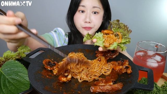쭈꾸미볶음에 소면❤️🔥당장 진행시켜😍매콤달달 쭈꾸미볶음 먹방 Spicy Webfoot Octopus イイダコの炒め | Eating Show | Mukbang Asmr