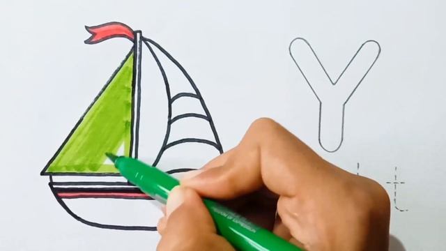 Writing ABCD Alphabet with words | Learn Alphabet | Yacht Drawing | Alphabet writing study | a to z смотреть онлайн
