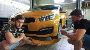 Установка передней юбки Kia Ceed JD от BSM Team / Front skirt installation instruction for Kia Ceed