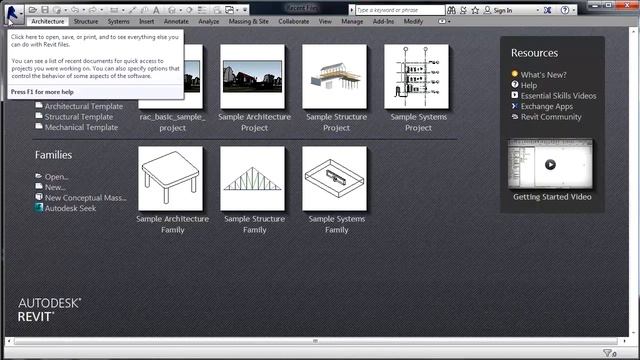 Revit Architecture 2016 User Interface Application Menu смотреть онлайн