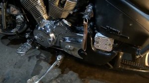 Замер провиса приводной цепи Honda Steed